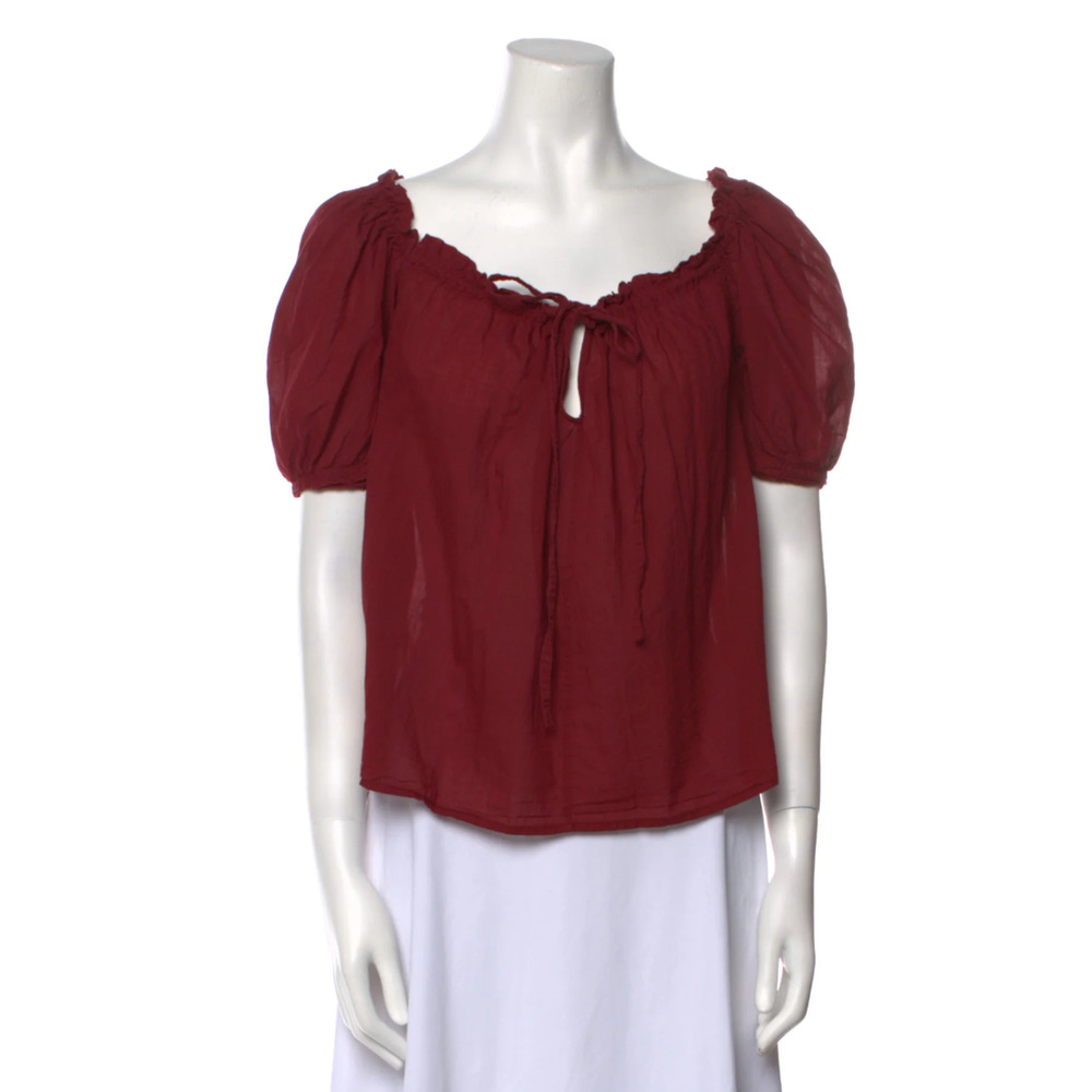 Caron Callahan Scoop Neck Short Sleeve Blouse Medium